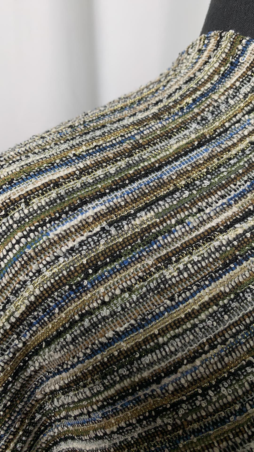 Variegated Stripe - Cotton-Blend Double Knit w/Lurex - 3 Yard Cut