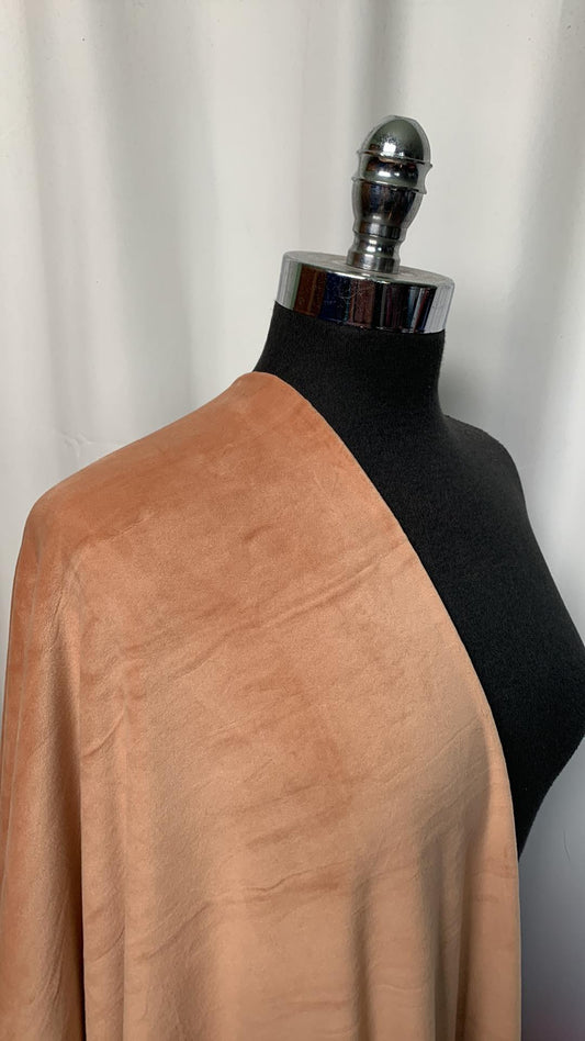 Apricot - 4-Way Stretch Velour - 2 Yard Cut