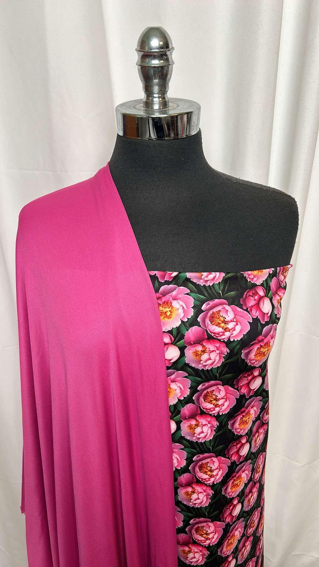 PINK/PEONY BUNDLE : 2YD Peony Peached PF & 2YD Pink P/S Rib : A26395