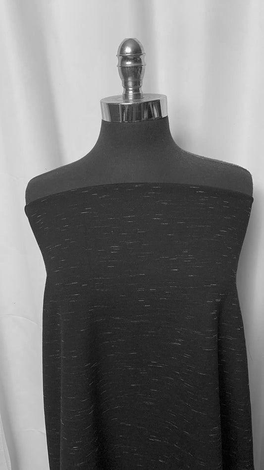 Black Space Dye - Ponte - 3 Yard Cut
