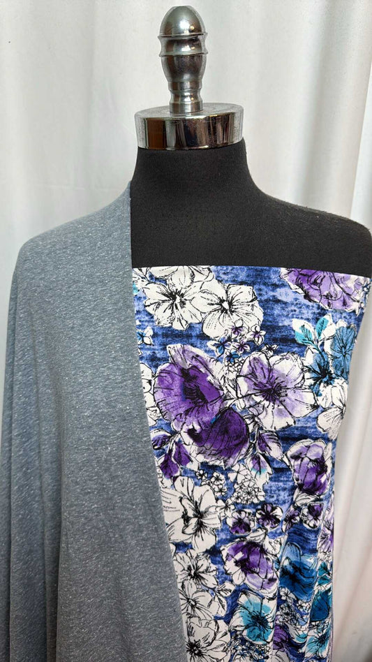 TRIBELND/BLUE-PURPLE FLORAL BUNDLE : 2YD Triblend FT & 2YD Blue/Purple Floral PRS : A27992