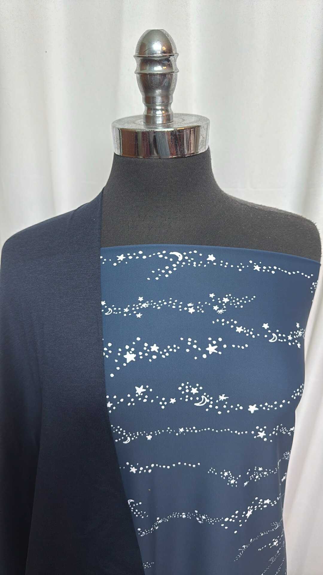 NAVY STARS BUNDLE : 1YD Navy Featherweight & 2YD Navy Star Yoga PF : A28136