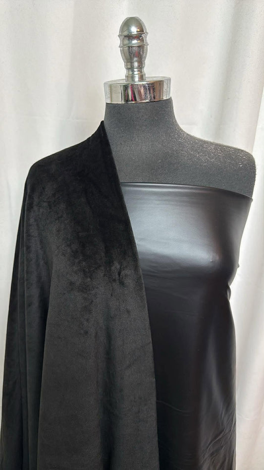 BLACK VELVET/FOIL BUNDLE : 2YD Black Velvet Plush & 2YD Black 4-Way PF w/Foil : A30485