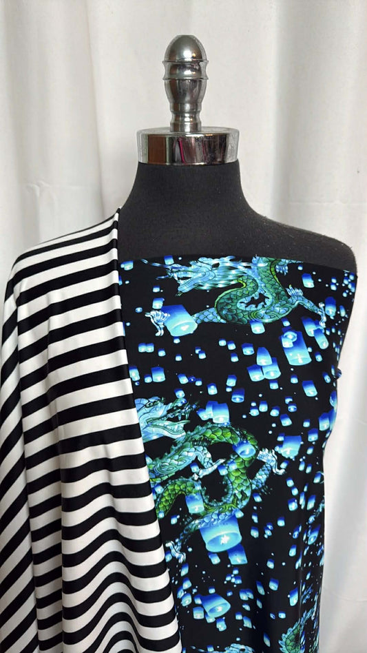 DRAGONS/STRIPE BUNDLE : 1YD Dragons N/S Swim & 1YD Stripe N/S Swim : A29568