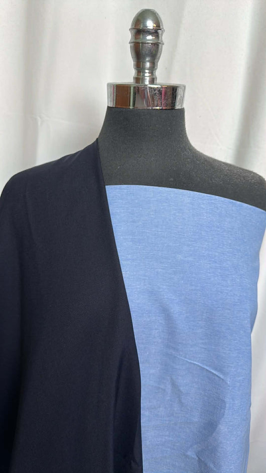 CHAMBRAY/NAVY SUITING BUNDLE : 2YD Navy Suiting & 2YD Blue Chambray : A29659