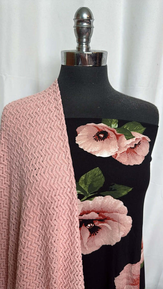 TEXTURED BLUSH/POPPY BUNDLE : 2YD Poppy DBP & 2YD Blush Textured P/S : A29499