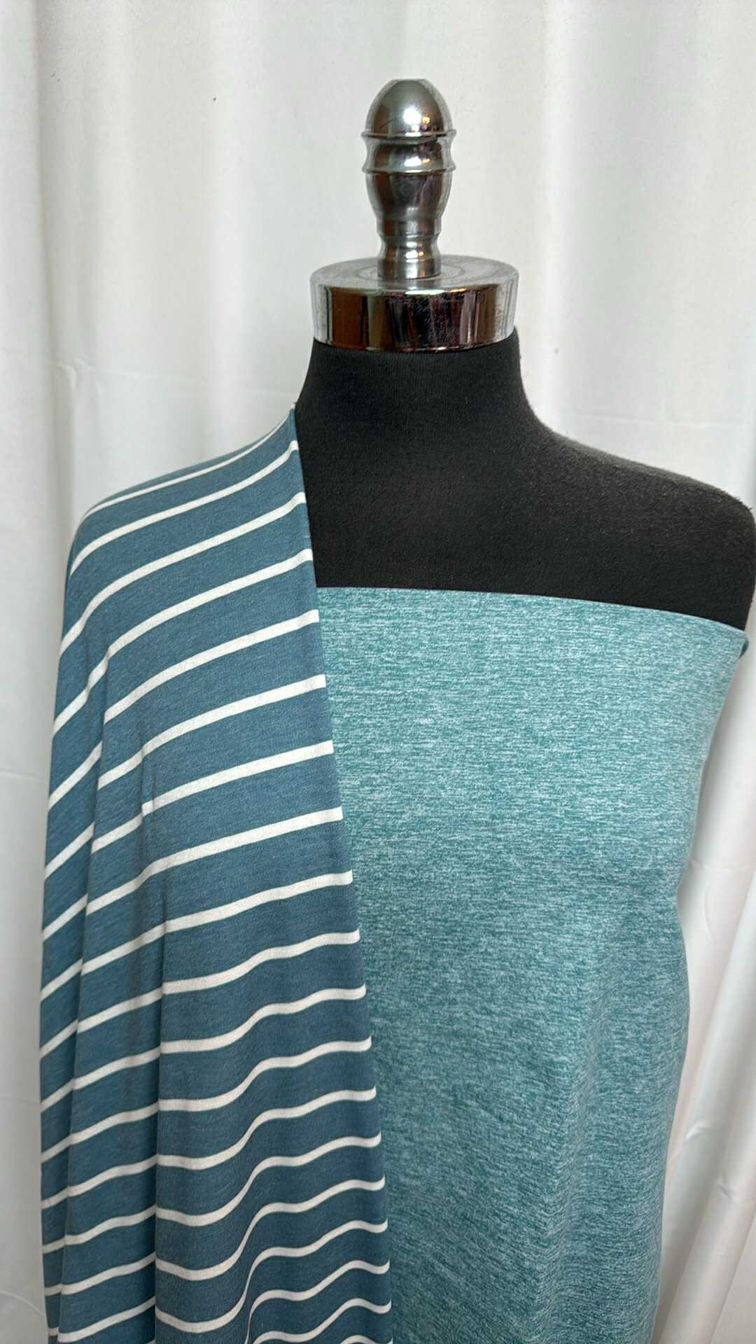 TEAL STRIPE BUNDLE : 1+YD Peached PF & 2YD Teal Stripe PRS FT : A28281
