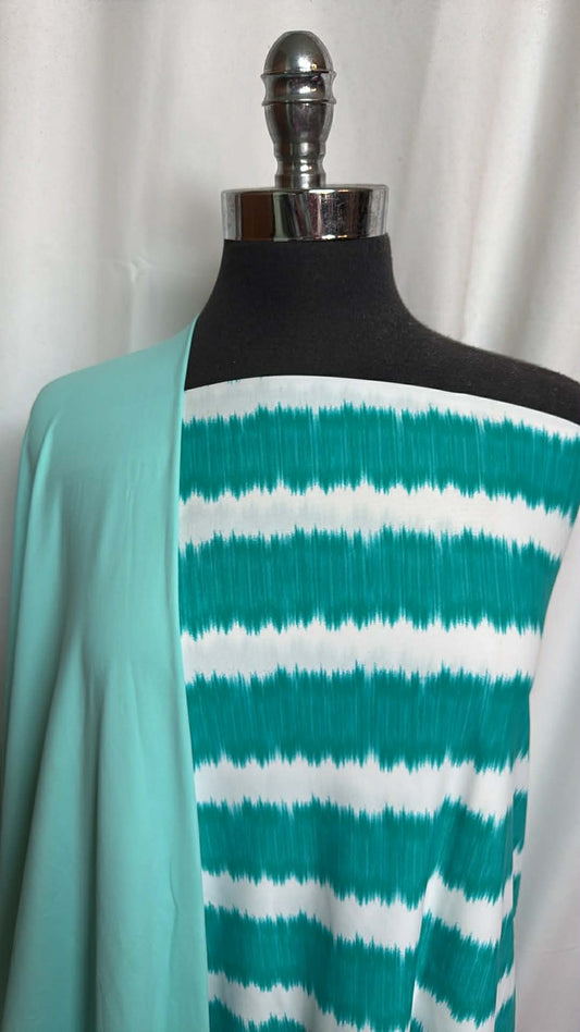 AQUA/TIE DYE STRIPE BUNDLE : 2YD Tie Dye Stripe N/S Swim & 2YD Aqua N/S Swim : A29775