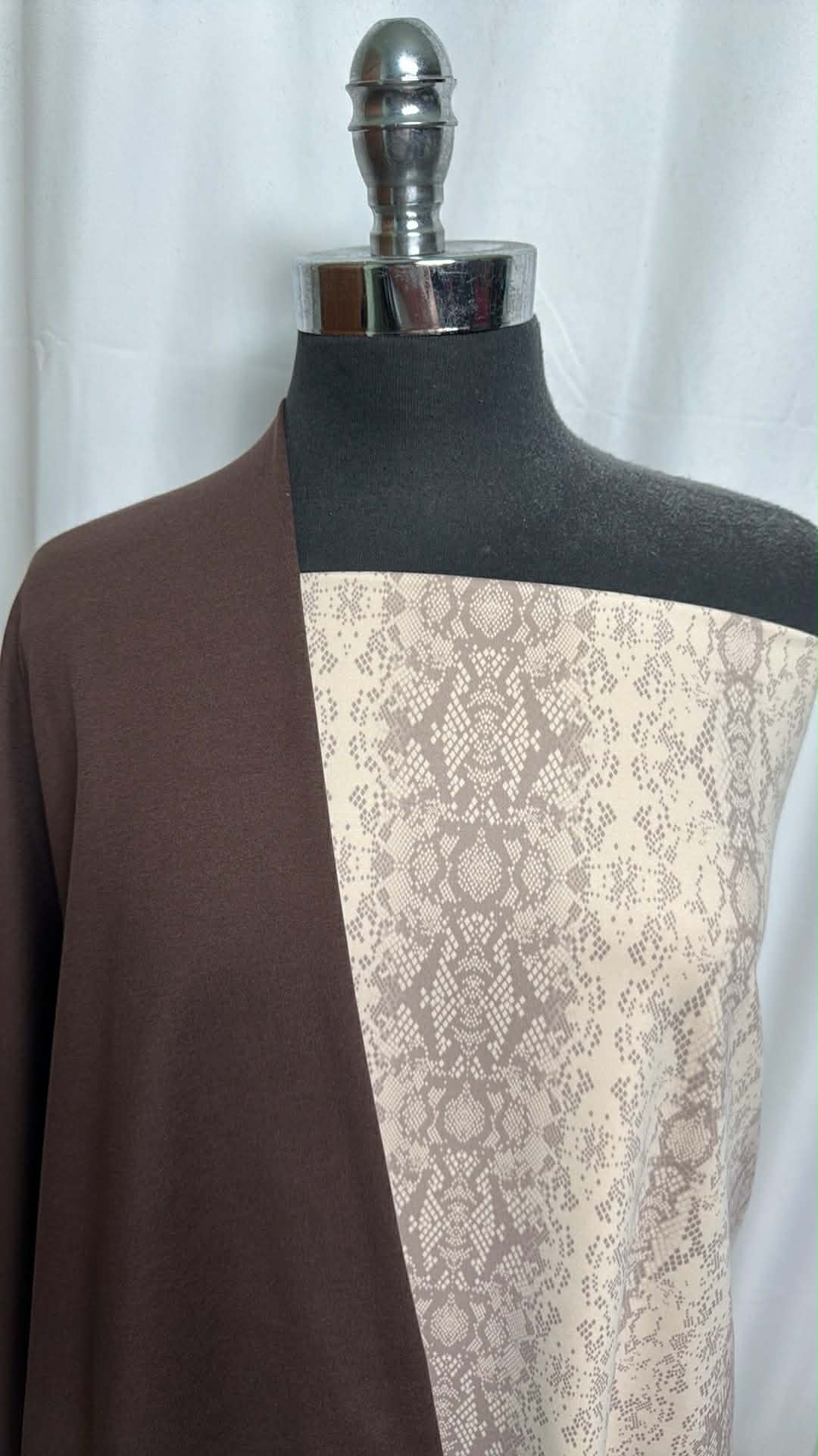 BROWN/SNAKE BUNDLE : 2YD Snake Peached PF & 1+YD Brown Peached PF : A29666