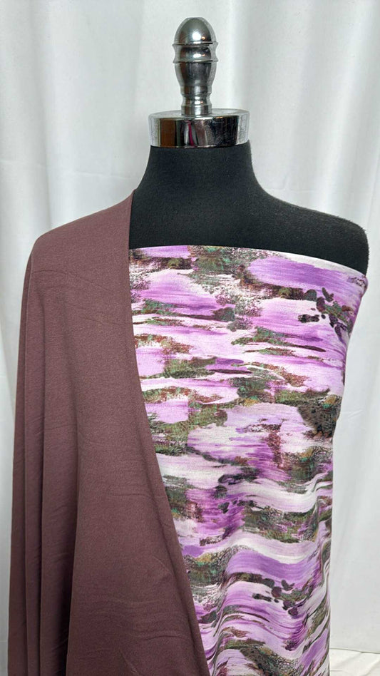 PURPLE CAMO BUNDLE : 30" Cut of Rib PF & 2YD Purple Camo Yoga PF : A29172