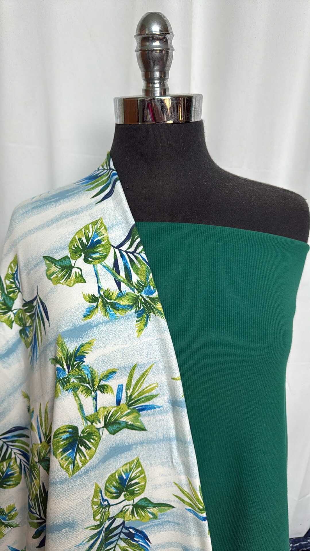 GREEN/TROPICS BUNDLE : 2YD Tropical C/S & 1.5YD Green C/S Rib : A29124