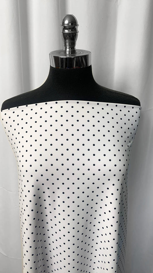 Black Polka Dot - Recycled Poly/Spandex Performance - By the Yard