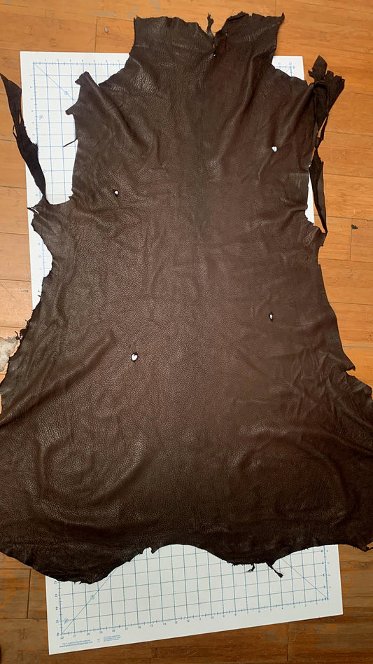 Dark Brown - Deer Skin Hide - Approx. 9-10 Sq. ft  - L017