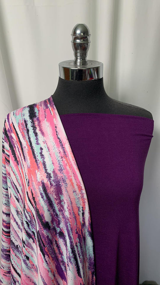PURPLE LINES BUNDLE : 2YD Purple R/S & 2YD Lines PF Fleece : A1281