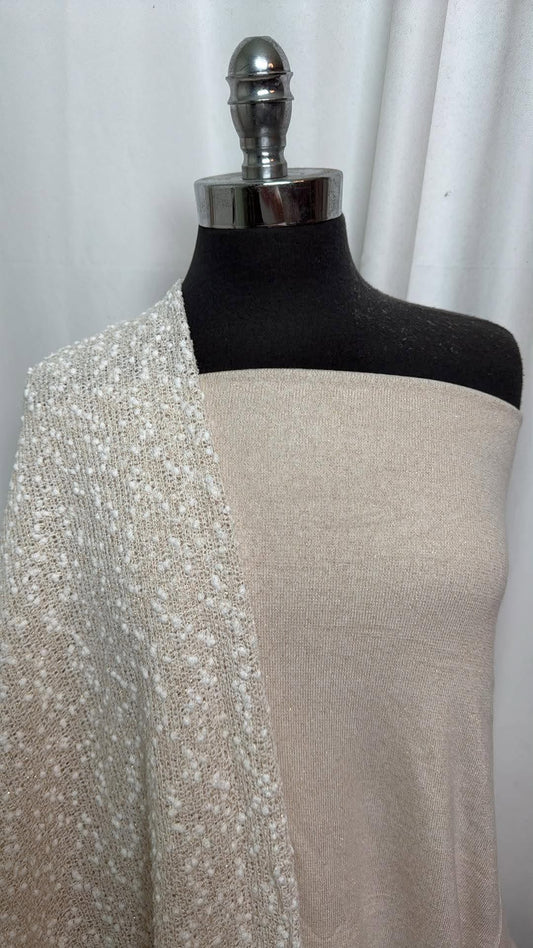 IVORY LOOSE SWEATER BUNDLE : 2YD Ivory w/Gold Lurex Brushed SK & 2YD Ivory w/Gold Lurex Textured Loose SK : A31043