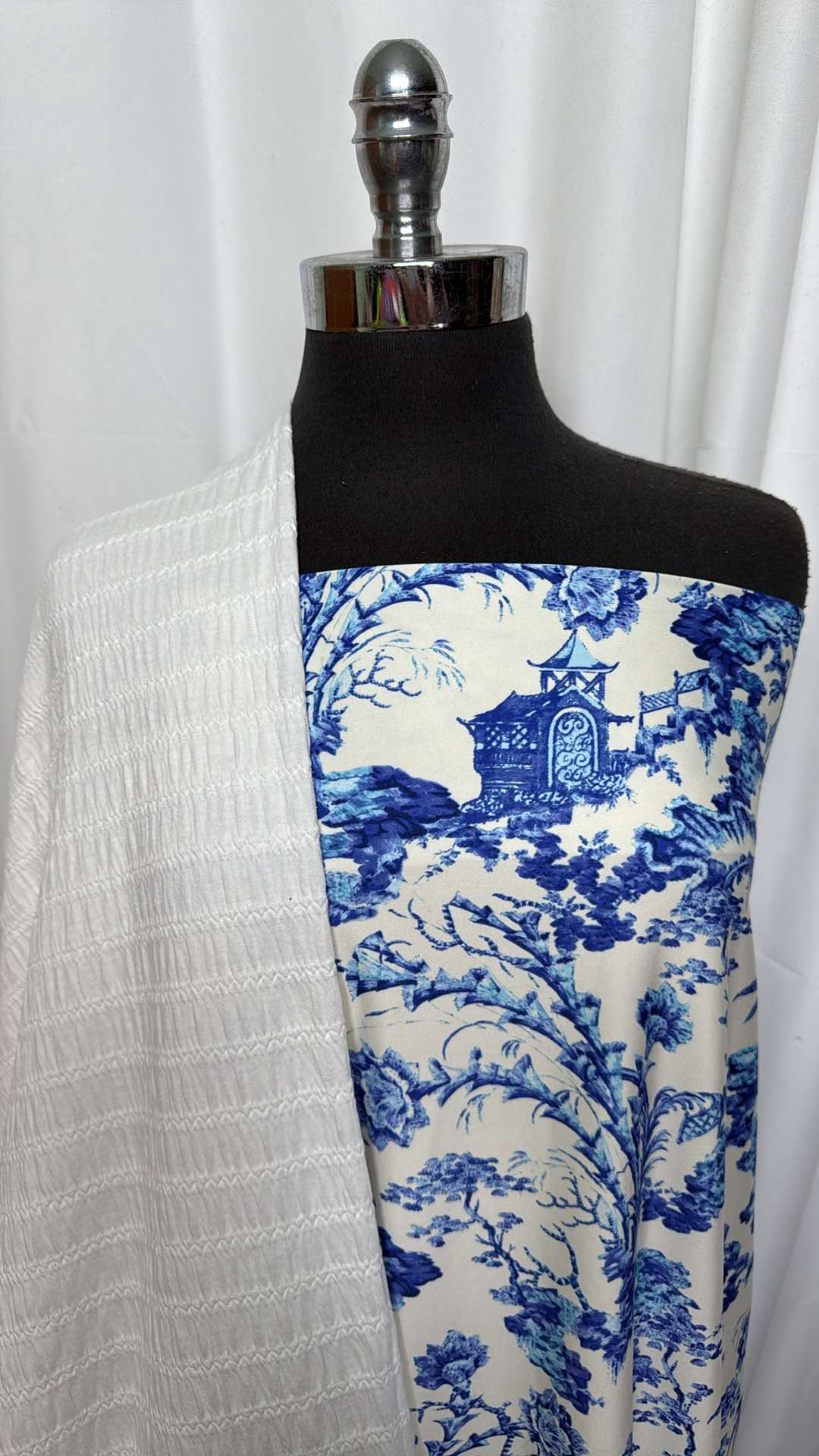 IVORY SHIRRED/TOILE BUNDLE : 2YD Ivory Shirred C/P & 2YD Asian Toile N/S : A27119