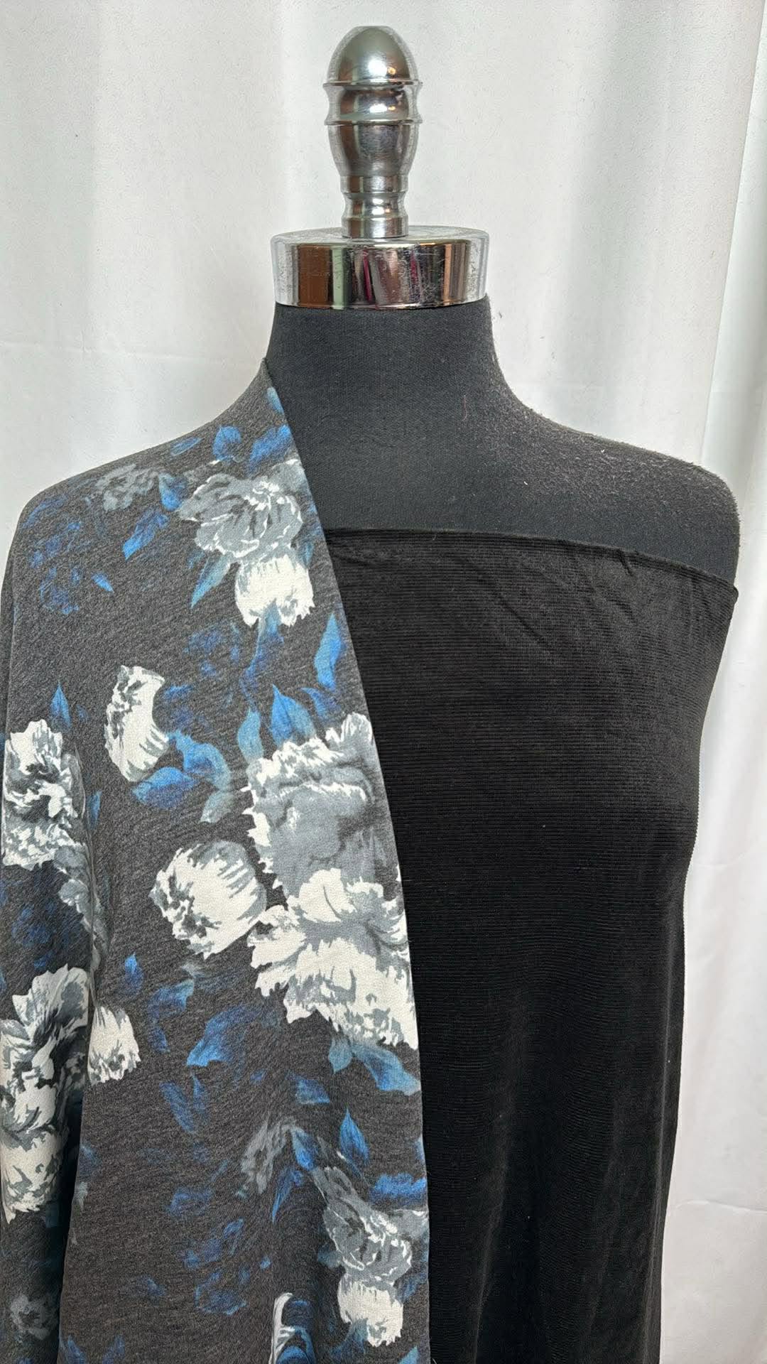 CORDUROY/CHARCOAL FLORAL BUNDLE : 2YD Knit Corduroy & 2YD Charcoal Floral PRS FT : A30101