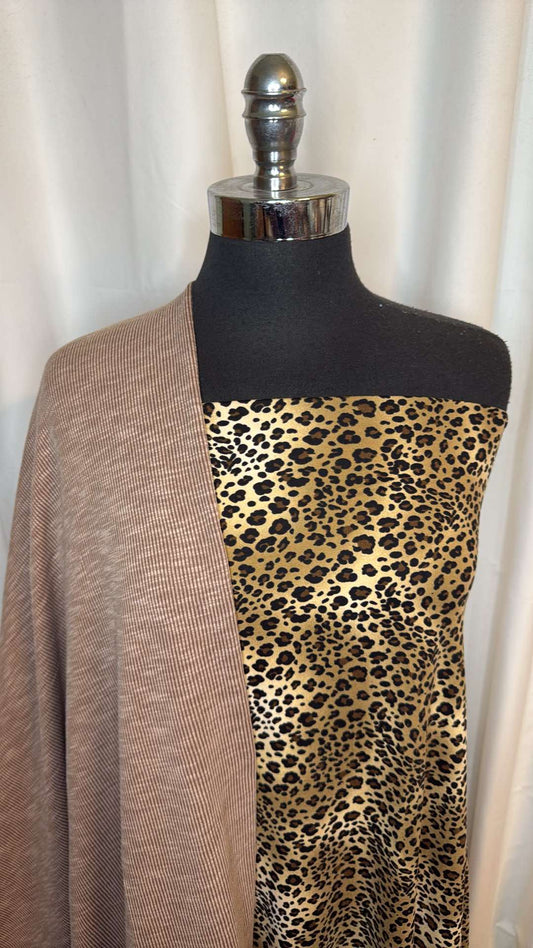 SANDWASH/LEOPARD BUNDLE : 2YD Sandwash Rib (Brushed-Back) & 2YD Leopard DBP : A26692