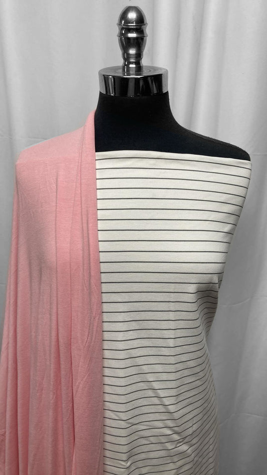 PINK/STRIPE PONTE BUNDLE : 2YD Pink R/S & 2YD Stripe Nylon Ponte : A25187