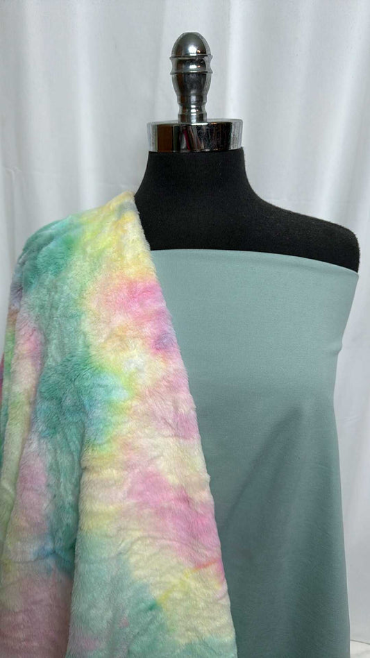 TIE DYE FUR BUNDLE : 2YD Tie Dye Fur & 1YD Solid Peached PF : A29160