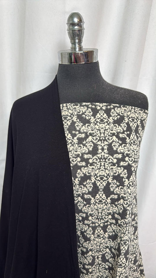 BLACK/DAMASK BUNDLE : 2YD Black C/S & 3YD Damask PRS FT : A30437
