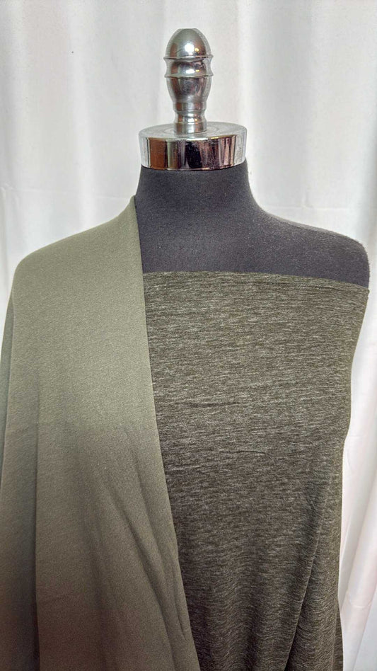 DOUBLE OLIVE BUNDLE : 2YD Heathered Olive C/P & 2YD Olive Sweatshirt Fleece (72" Wide) : A28160