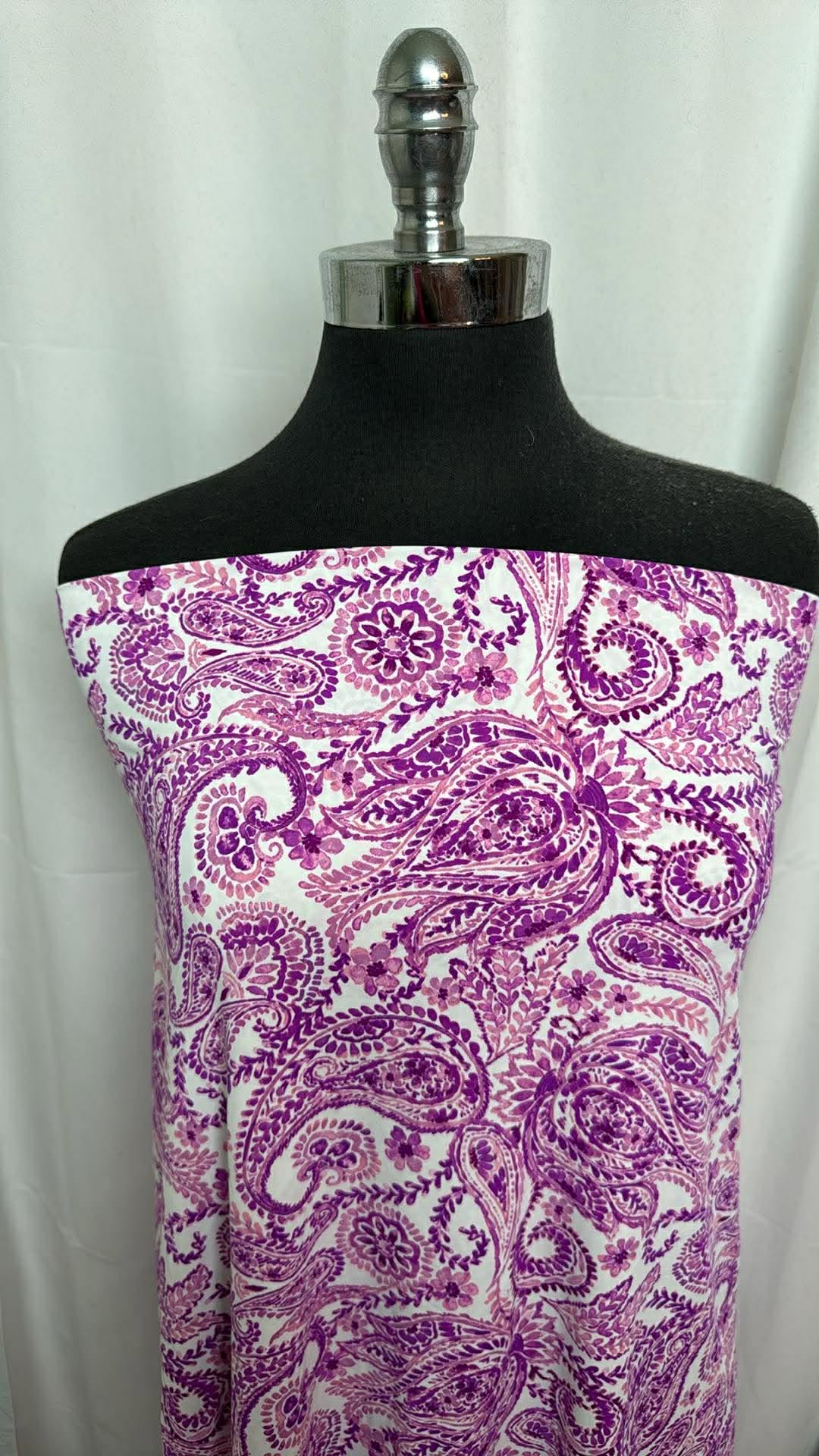 Purple Paisley - Designer Nylon/Spandex Swim - 2 Yard Cut