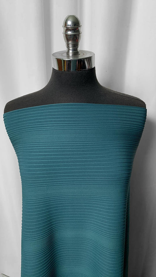 Teal Textured Stripe - ITY - 2 Yard Cut