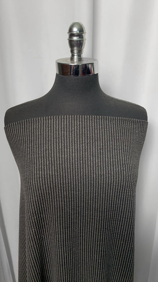 Charcoal - Urban Rib Knit - 3 Yard Cut