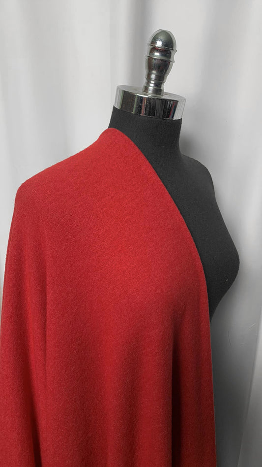 True Red - Brushed Hacci Sweater Knit - 4 Yard Cut