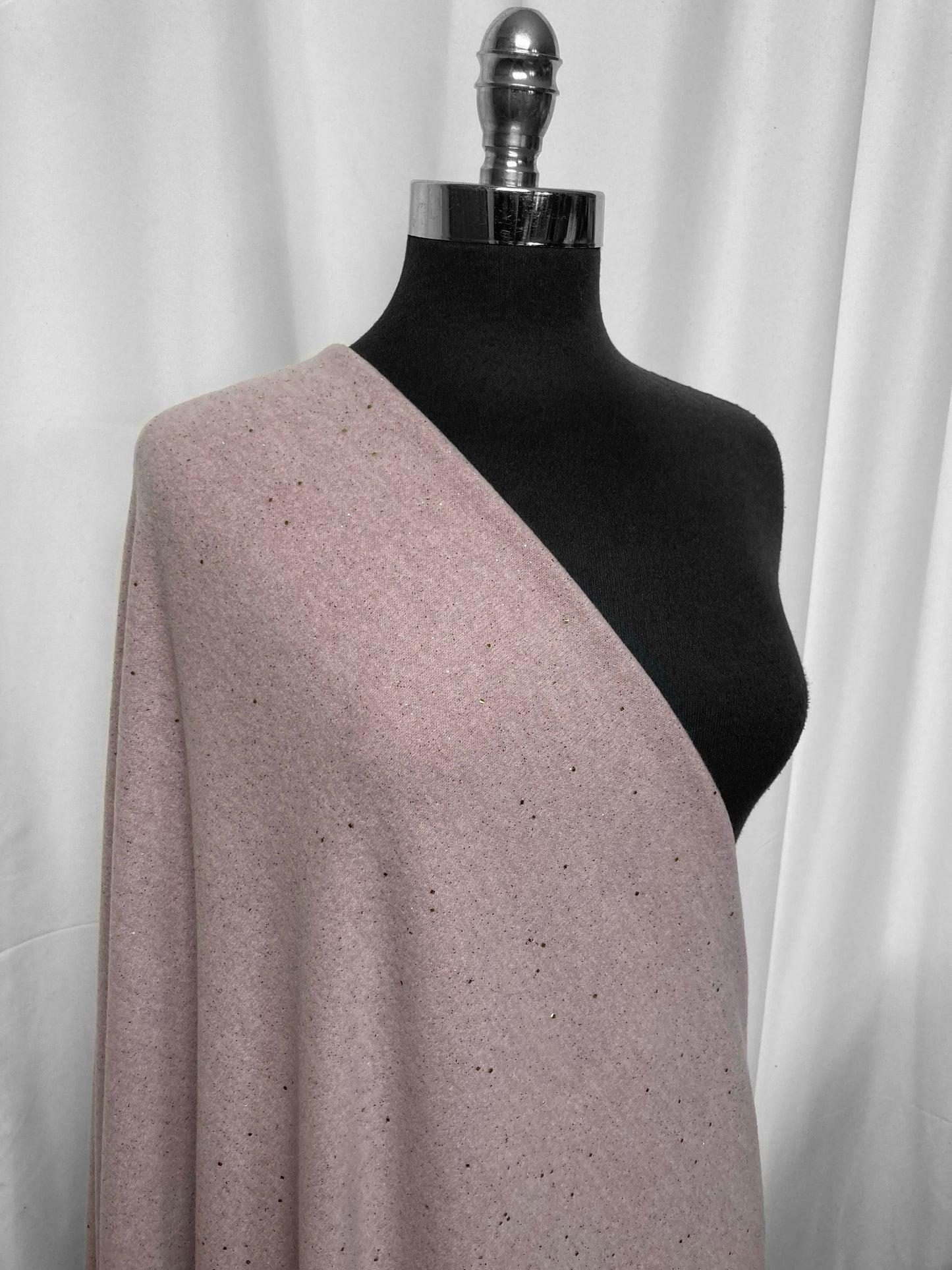 Lt. Mauve w/Subtle Foil Accents - Brushed Hacci Sweater Knit - 2 Yard Cut