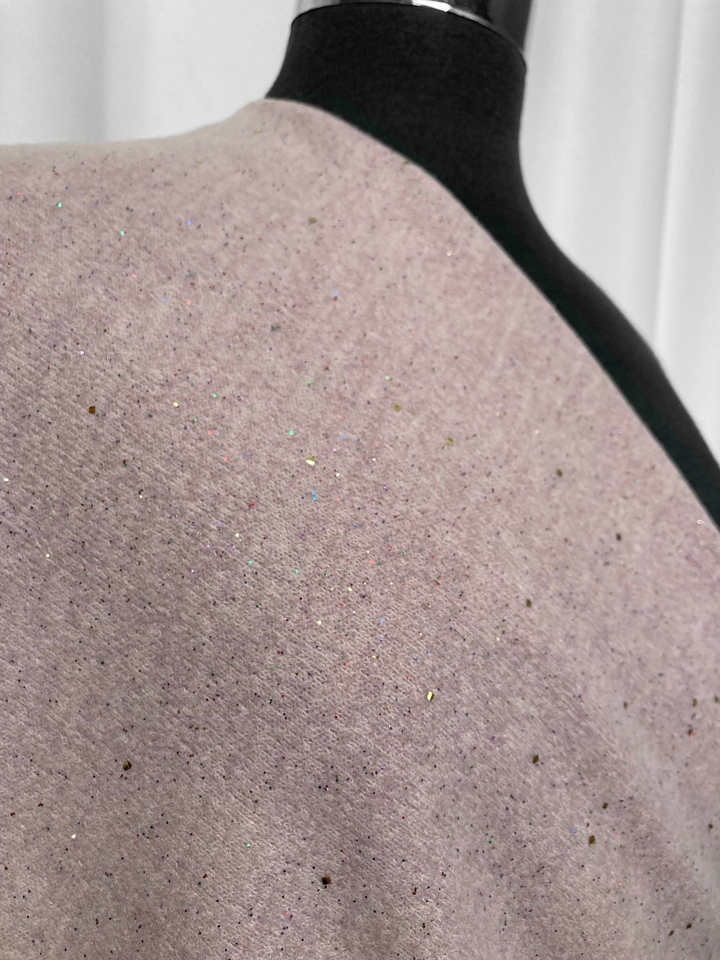 Lt. Mauve w/Subtle Foil Accents - Brushed Hacci Sweater Knit - 2 Yard Cut