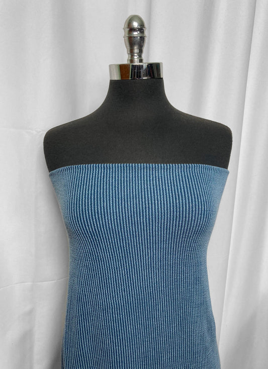 Blue - Urban Rib Knit - 2 Yard Cut