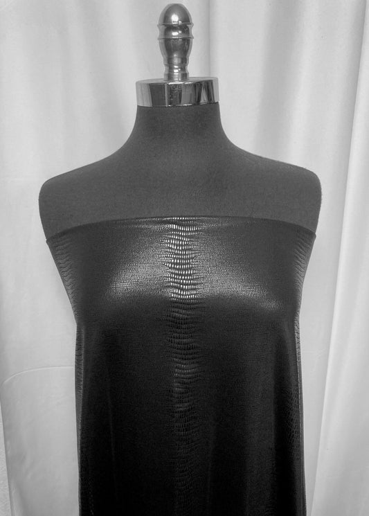 Black Faux-Leather - Performance - 3 Yard Cut