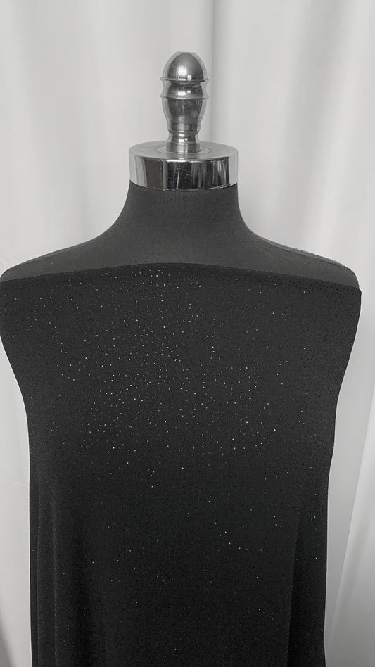 Black Glitter - ITY - 2 Yard Cut