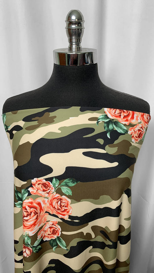 Camo Floral - Brushed Performance - 3 Yard Cut