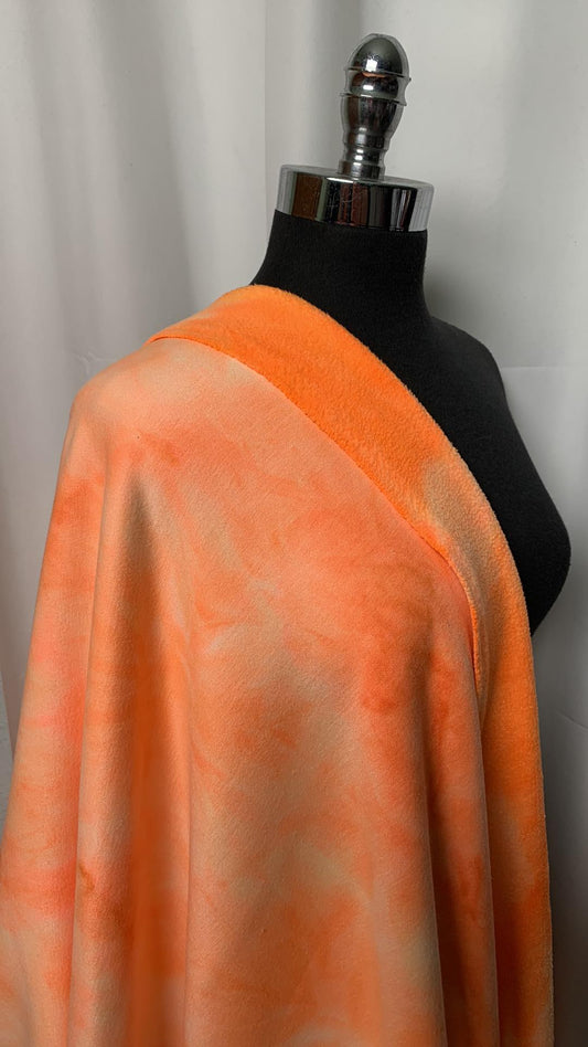 Orange Tie Dye - Polar Fleece - 2 Yard Cut