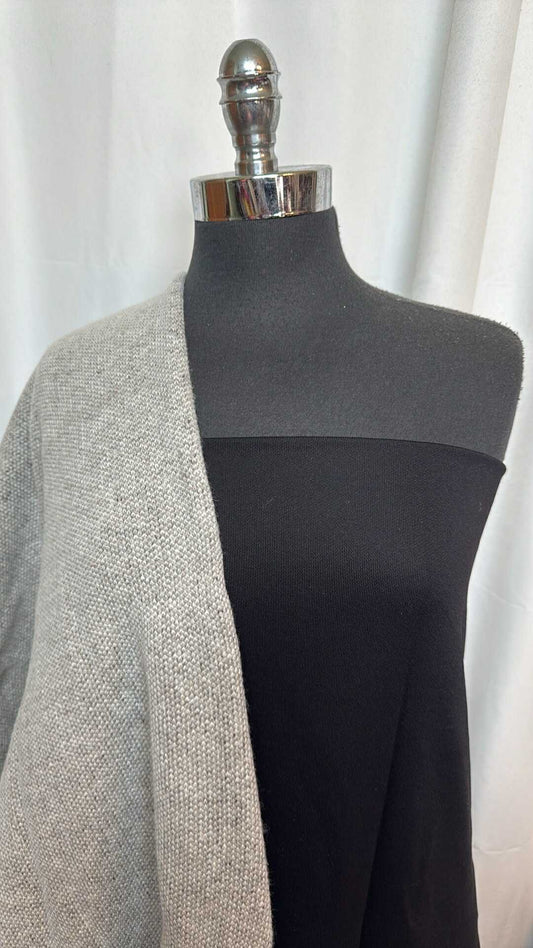 BLACK/WOOL-BLEND BUNDLE : 2YD Heavy Wool-Blend Woven & 2YD Black Italian C/P FT : A28794
