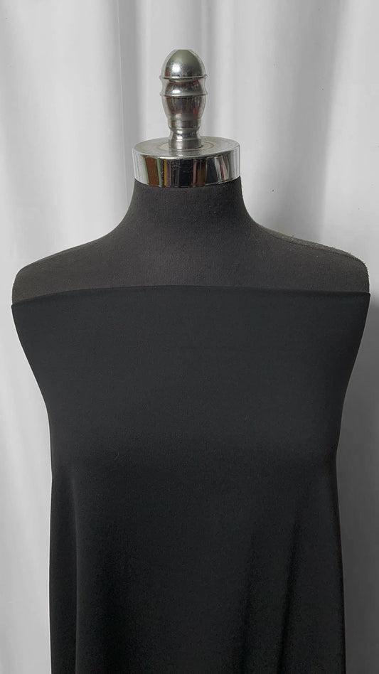 Solid Black - Mid-Weight Peached Performance - 2 Yard Cut