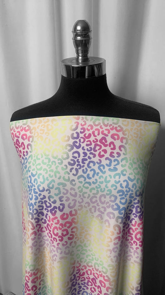 Ivory/Multi Leopard - Single-Brushed Performance - By the Yard