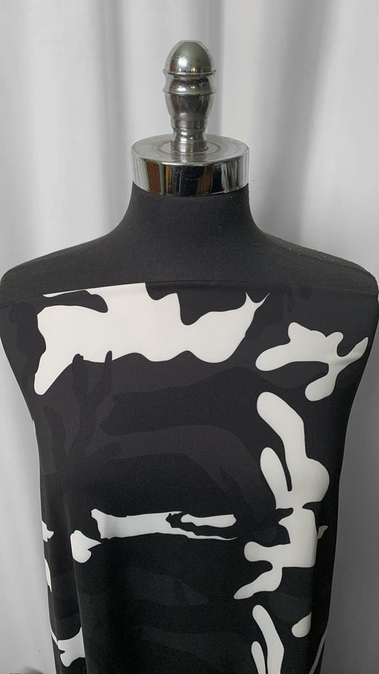 Black/White Camo - Yoga Performance - 2 Yard Cut