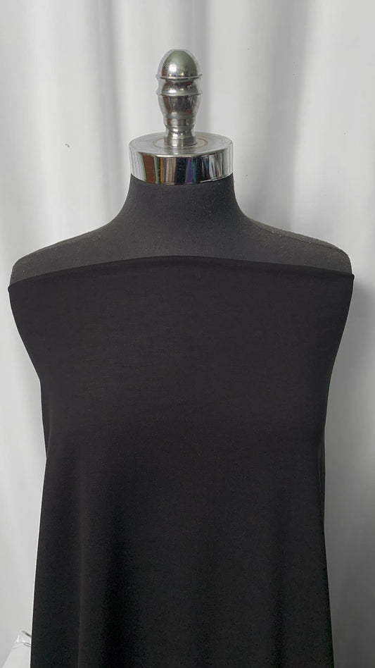 Black - Rayon/Nylon/Spandex Ponte (64" Wide) - 2 Yard Cut