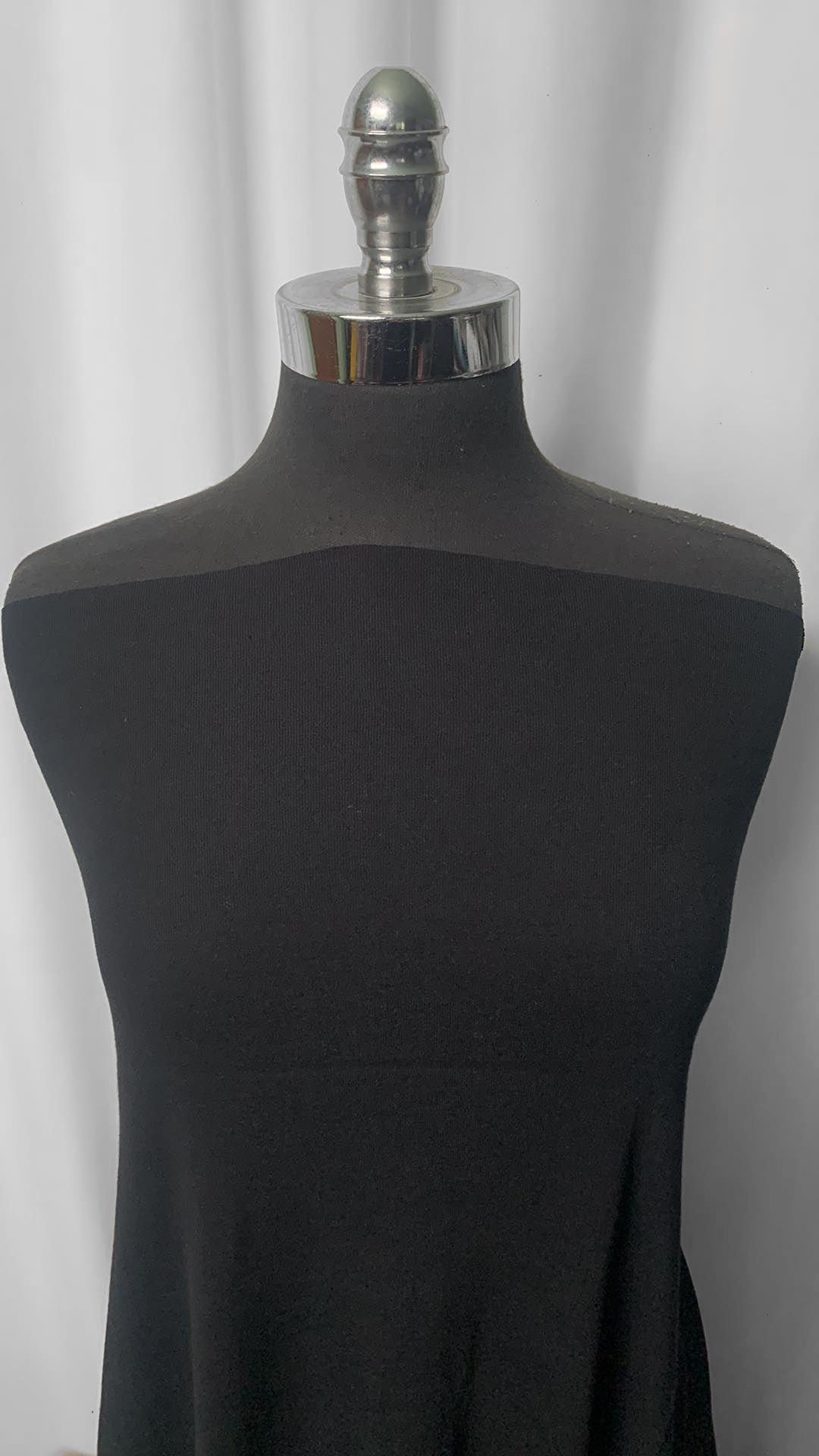 Black - 1x1 Combed Cotton Ribbing - 1 Yard Cut