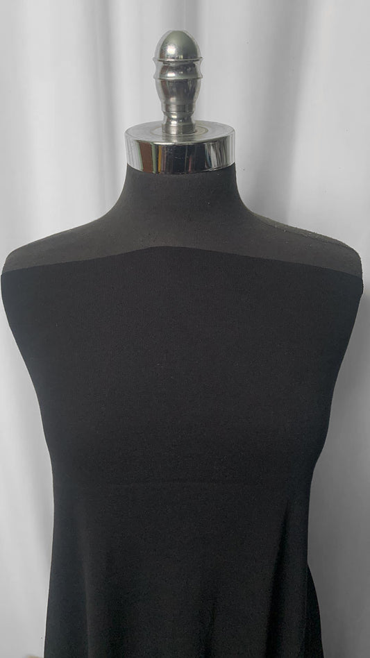 Black - 1x1 Combed Cotton Ribbing - 1 Yard Cut