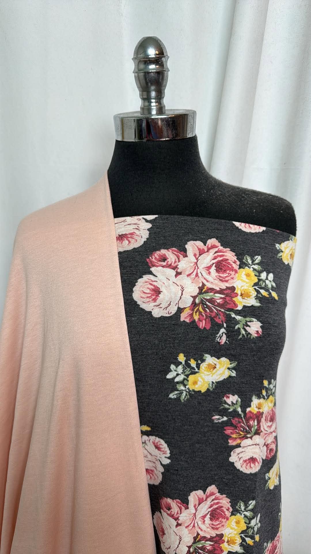 BLUSH/FLORAL BUNDLE :  34" Cut of Floral PRS FT & 2YD Light Blush PRS FT : A30764