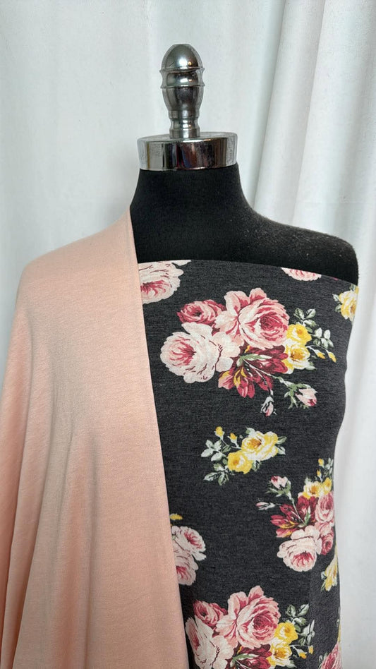 BLUSH/FLORAL BUNDLE :  34" Cut of Floral PRS FT & 2YD Light Blush PRS FT : A30764