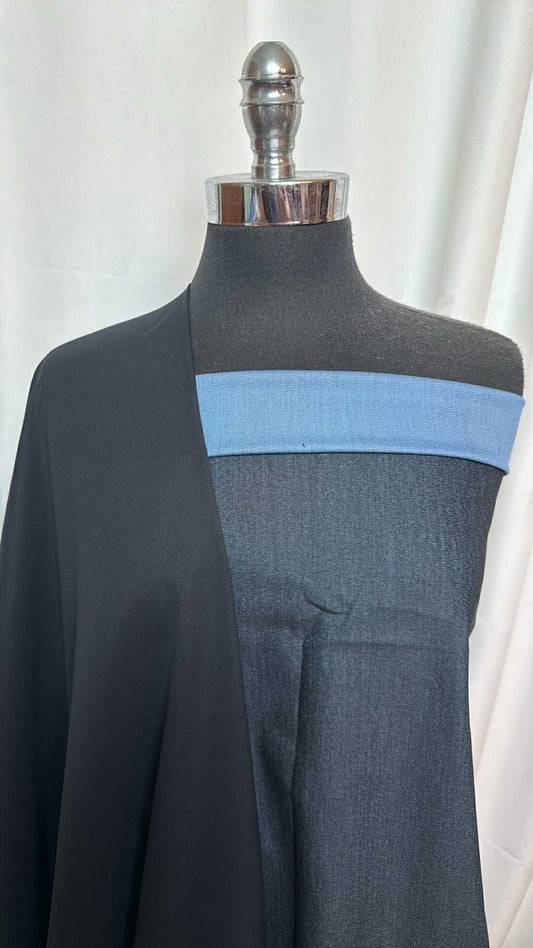 BLACK/2-FACED BUNDLE : 2YD Blue 2-Faced Stretch Woven & 1.5YD Black P/S Stretch Woven : A27628