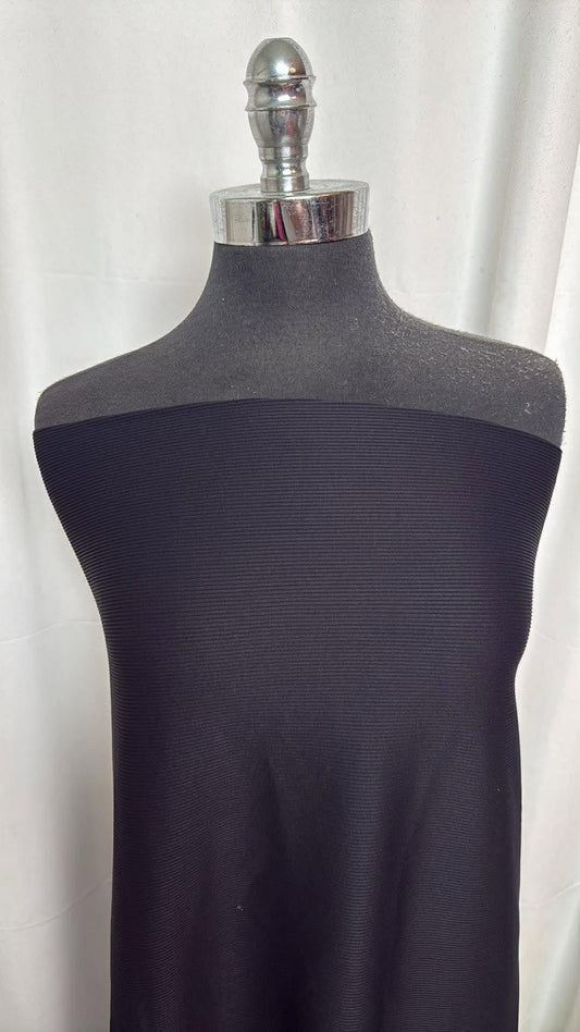 Black - Ribbed Nylon/Spandex Swim- 2 Yard Cut
