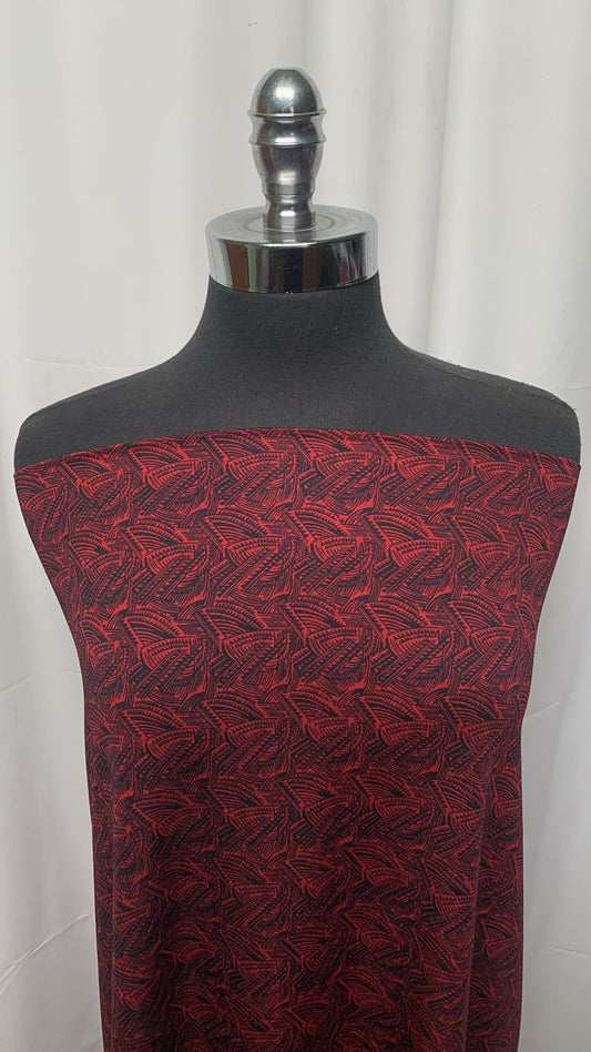 Red/Black Abstract - Dry Fit Performance - 2 Yard Cut