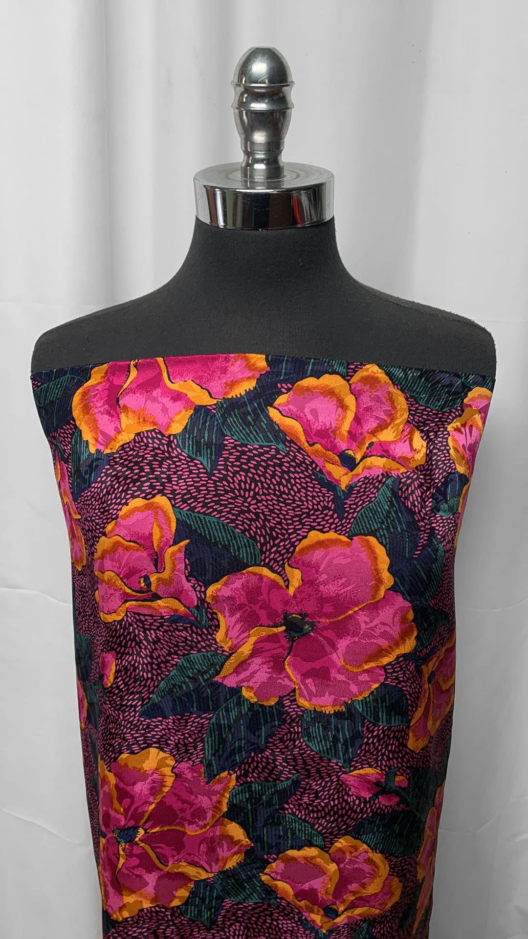 Floral Printed - Silk Jacquard - 2 Yard Cut